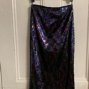 Miss Selfridge iridescent sequin pencil skirt